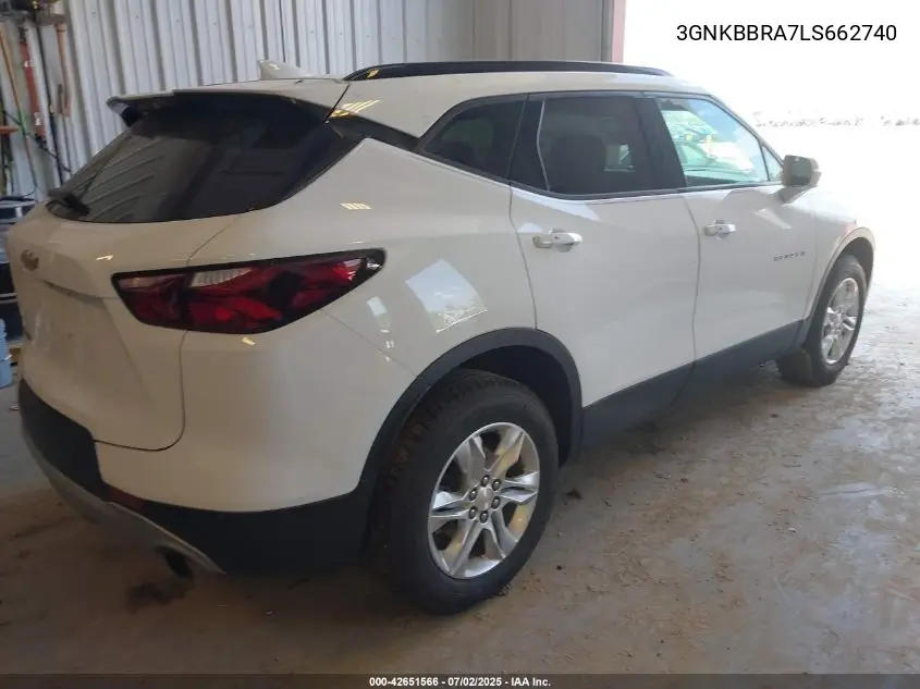 2020 Chevrolet Blazer Fwd 1Lt VIN: 3GNKBBRA7LS662740 Lot: 42651566