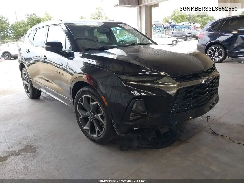 2020 Chevrolet Blazer Fwd Rs VIN: 3GNKBERS3LS562550 Lot: 42799633