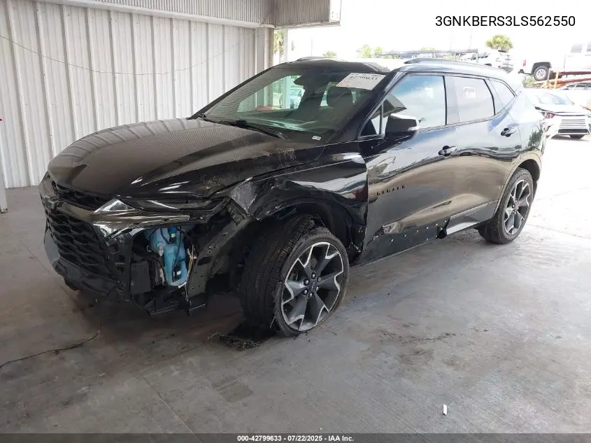 2020 Chevrolet Blazer Fwd Rs VIN: 3GNKBERS3LS562550 Lot: 42799633