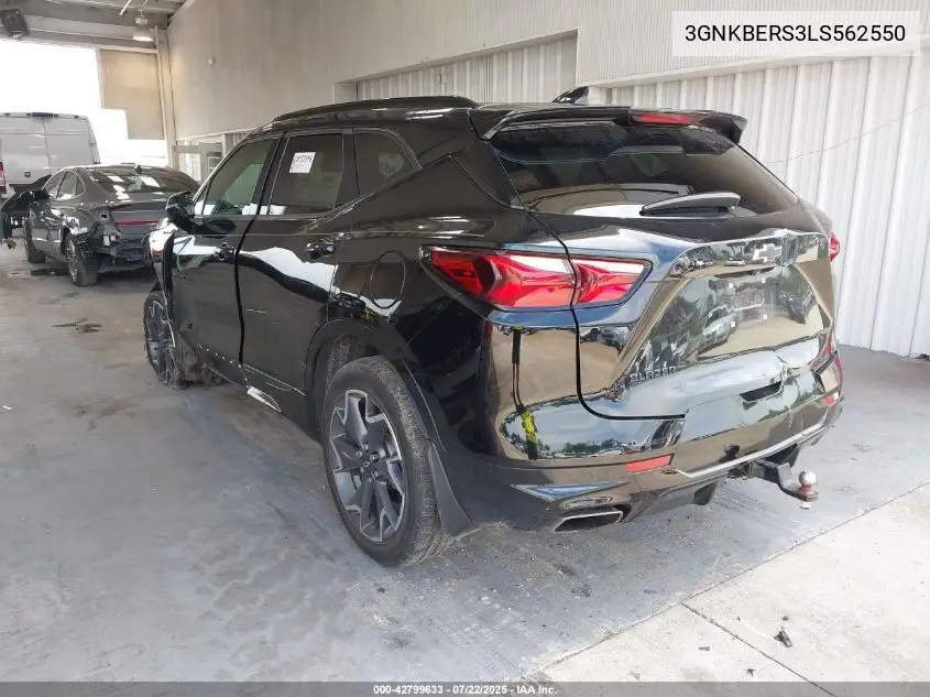 2020 Chevrolet Blazer Fwd Rs VIN: 3GNKBERS3LS562550 Lot: 42799633