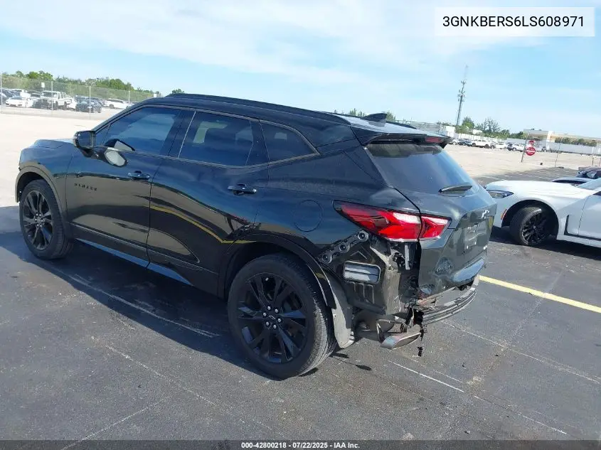 2020 Chevrolet Blazer Fwd Rs VIN: 3GNKBERS6LS608971 Lot: 42800218