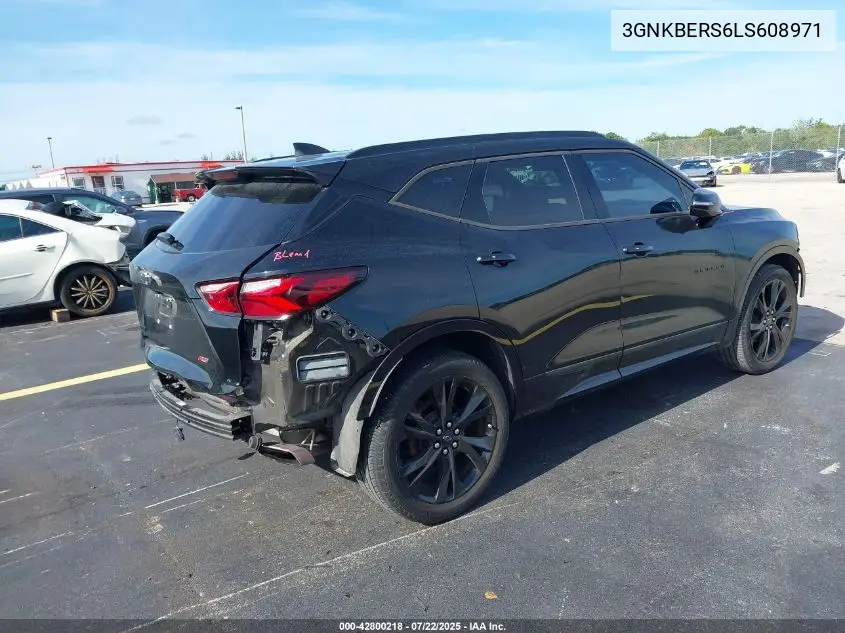 2020 Chevrolet Blazer Fwd Rs VIN: 3GNKBERS6LS608971 Lot: 42800218