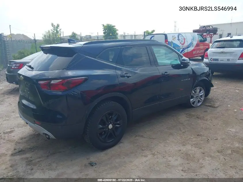 2020 Chevrolet Blazer Awd 3Lt VIN: 3GNKBJRS2LS546994 Lot: 42808150