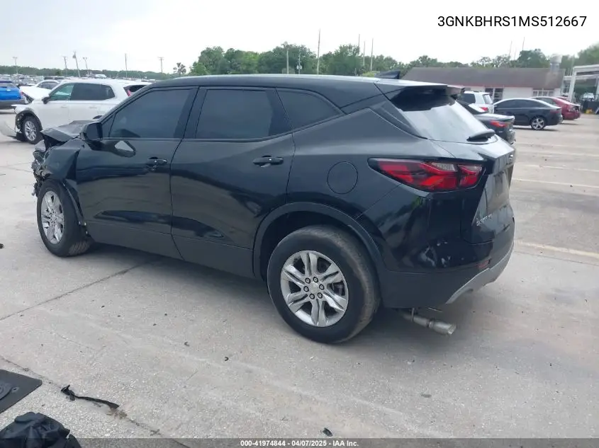 2021 Chevrolet Blazer Awd 2Lt VIN: 3GNKBHRS1MS512667 Lot: 41974844