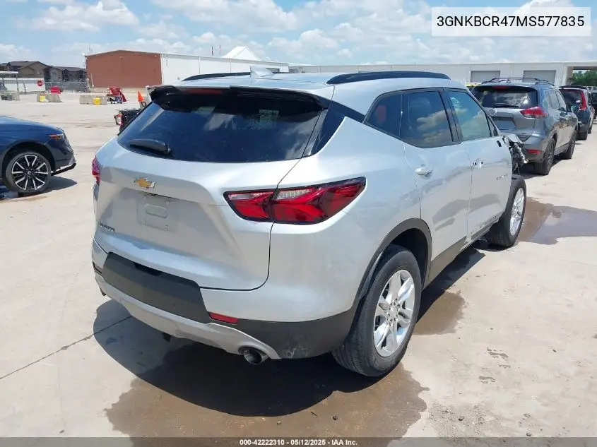 2021 Chevrolet Blazer Fwd 2Lt VIN: 3GNKBCR47MS577835 Lot: 42222310