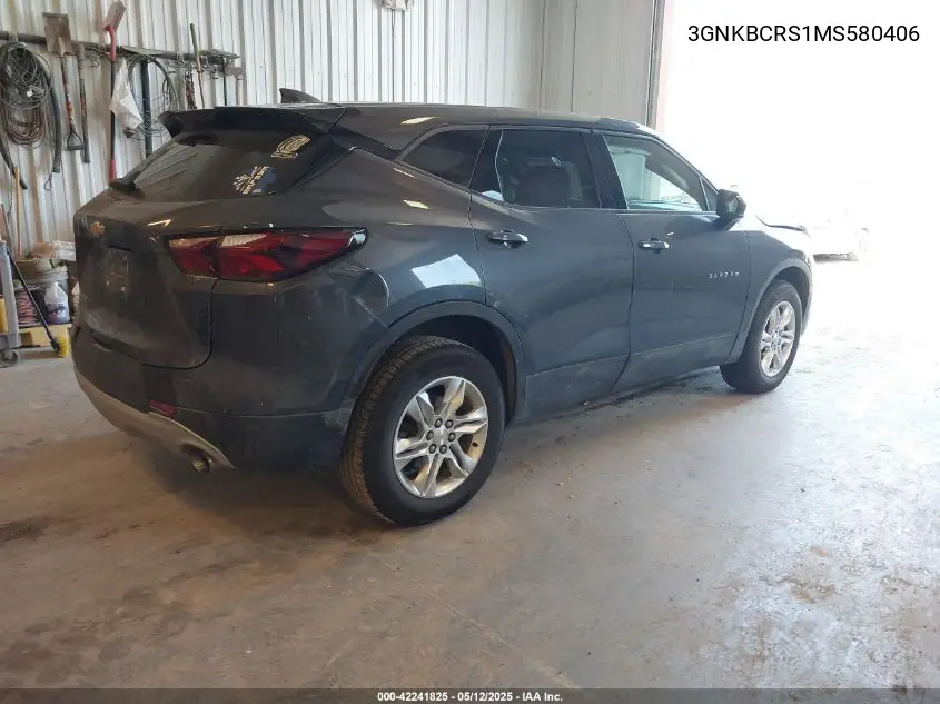 2021 Chevrolet Blazer Fwd 2Lt VIN: 3GNKBCRS1MS580406 Lot: 42241825