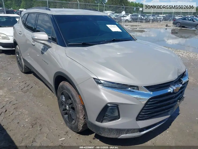 2021 Chevrolet Blazer Fwd 3Lt VIN: 3GNKBDRS5MS502636 Lot: 42258097