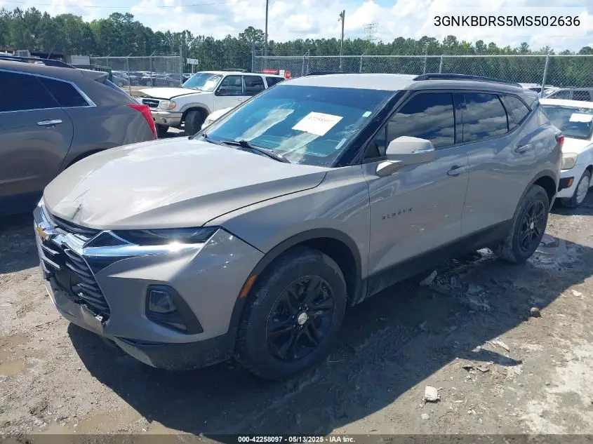 2021 Chevrolet Blazer Fwd 3Lt VIN: 3GNKBDRS5MS502636 Lot: 42258097