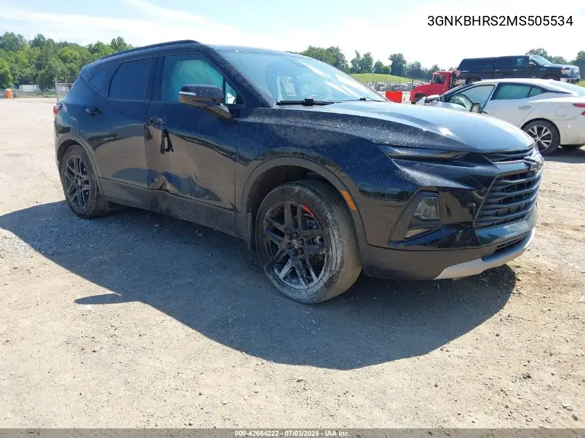 2021 Chevrolet Blazer Awd 2Lt VIN: 3GNKBHRS2MS505534 Lot: 42664222