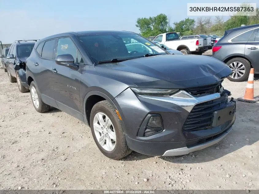 2021 Chevrolet Blazer Awd 2Lt VIN: 3GNKBHR42MS587363 Lot: 42775430