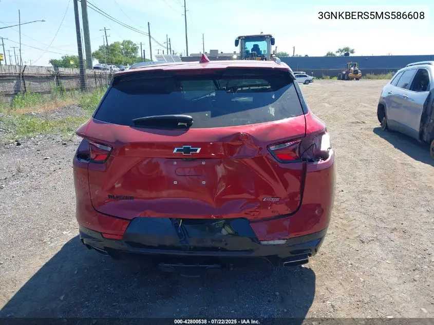 2021 Chevrolet Blazer Rs VIN: 3GNKBERS5MS586608 Lot: 42800538
