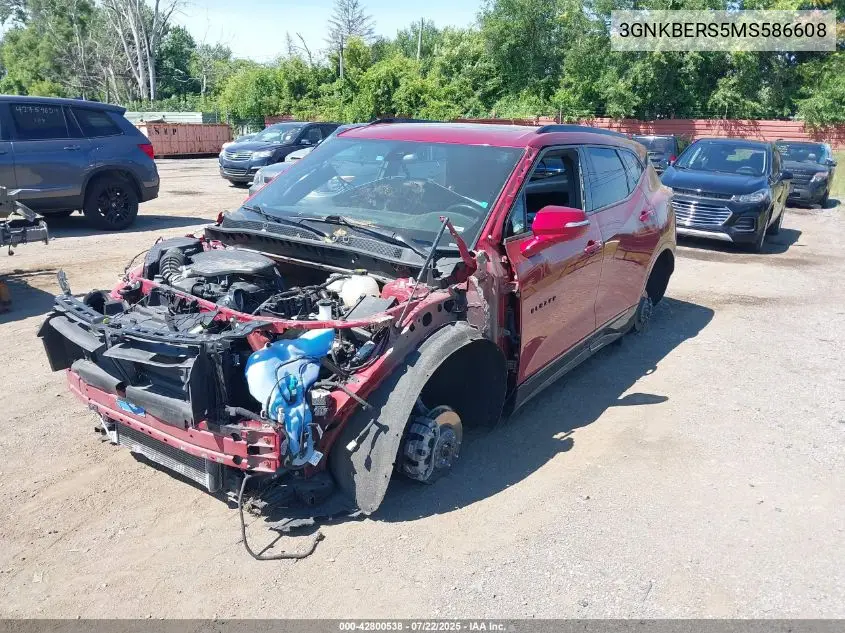 2021 Chevrolet Blazer Rs VIN: 3GNKBERS5MS586608 Lot: 42800538