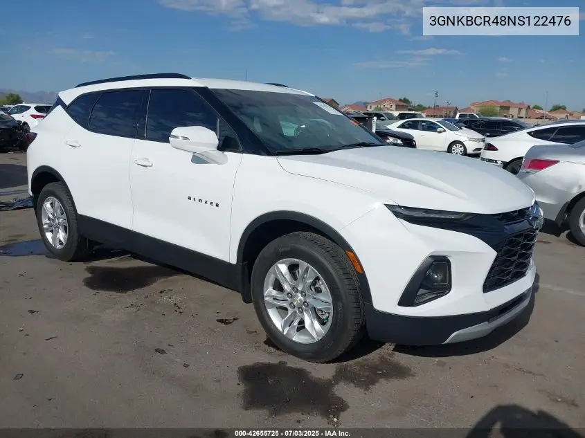 2022 Chevrolet Blazer Fwd 2Lt VIN: 3GNKBCR48NS122476 Lot: 42655725