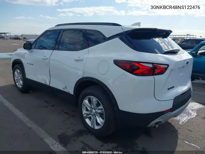 2022 Chevrolet Blazer Fwd 2Lt VIN: 3GNKBCR48NS122476 Lot: 42655725