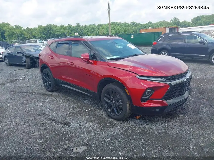 2024 Chevrolet Blazer Awd Rs VIN: 3GNKBKRS9RS259845 Lot: 42659516