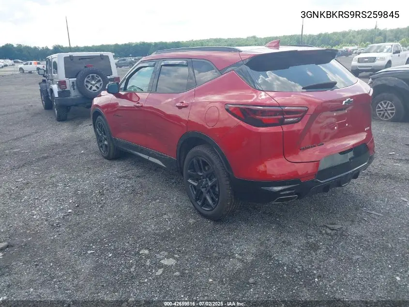 2024 Chevrolet Blazer Awd Rs VIN: 3GNKBKRS9RS259845 Lot: 42659516