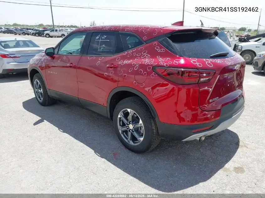 2025 Chevrolet Blazer Fwd 2Lt VIN: 3GNKBCR41SS192462 Lot: 42245582