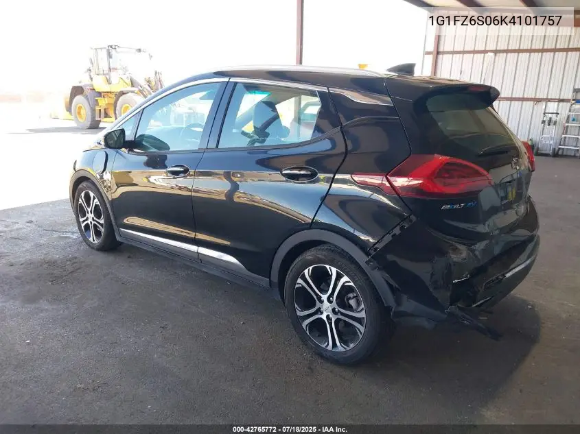 2019 Chevrolet Bolt Ev Premier VIN: 1G1FZ6S06K4101757 Lot: 42765772