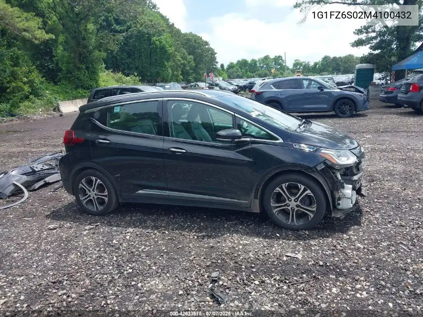 2021 Chevrolet Bolt Ev Fwd Premier VIN: 1G1FZ6S02M4100432 Lot: 42633578