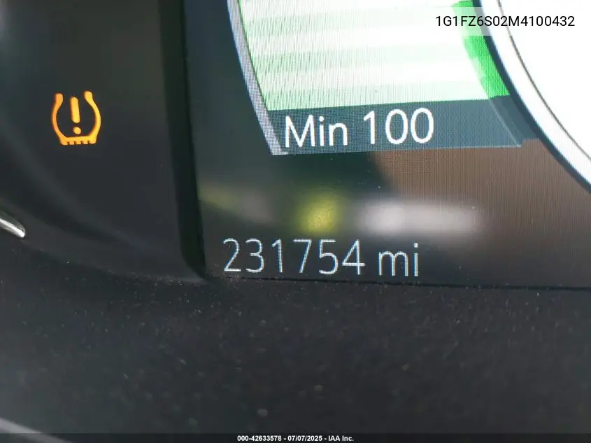 2021 Chevrolet Bolt Ev Fwd Premier VIN: 1G1FZ6S02M4100432 Lot: 42633578