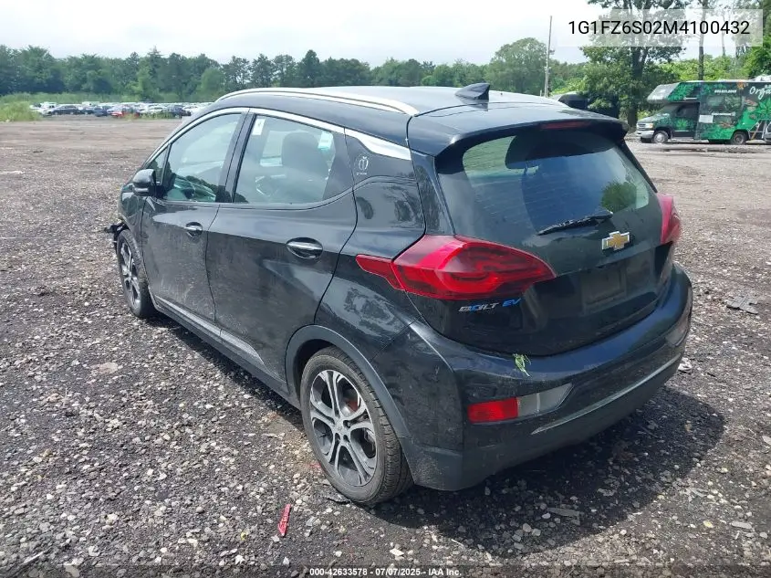 2021 Chevrolet Bolt Ev Fwd Premier VIN: 1G1FZ6S02M4100432 Lot: 42633578