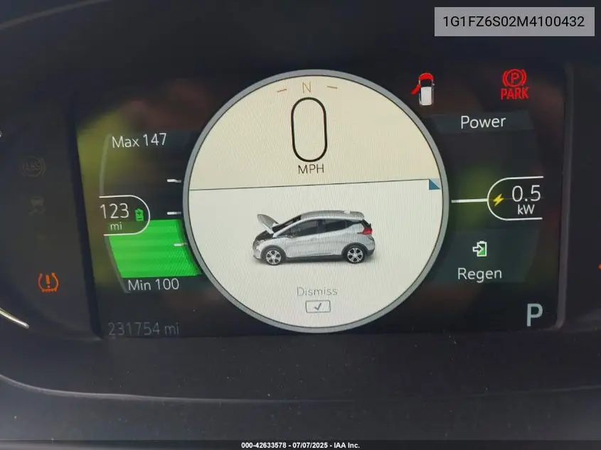 2021 Chevrolet Bolt Ev Fwd Premier VIN: 1G1FZ6S02M4100432 Lot: 42633578
