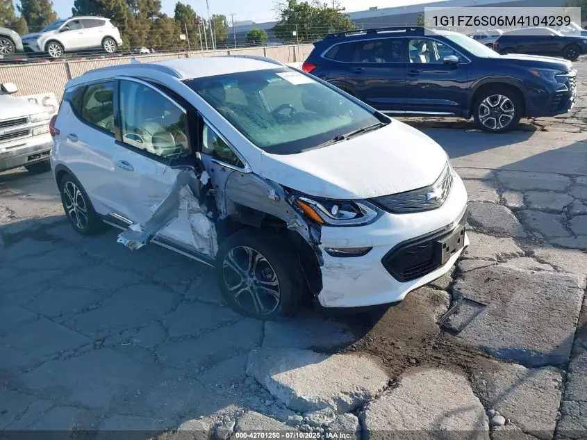 2021 Chevrolet Bolt Ev Fwd Premier VIN: 1G1FZ6S06M4104239 Lot: 42701250