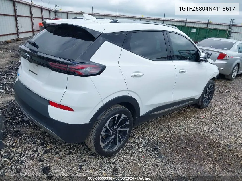 2022 Chevrolet Bolt Euv Fwd Premier VIN: 1G1FZ6S04N4116617 Lot: 39339336