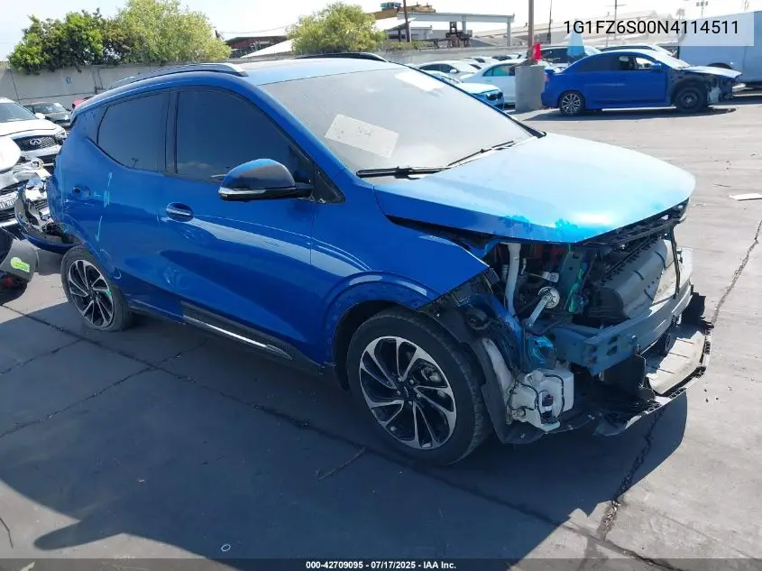 2022 Chevrolet Bolt Euv Premier VIN: 1G1FZ6S00N4114511 Lot: 42709095