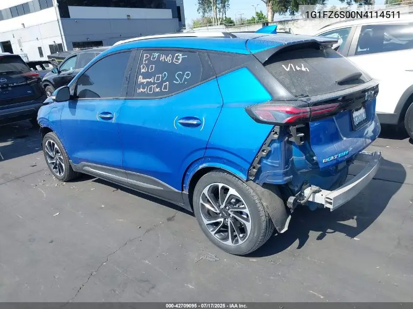 2022 Chevrolet Bolt Euv Premier VIN: 1G1FZ6S00N4114511 Lot: 42709095