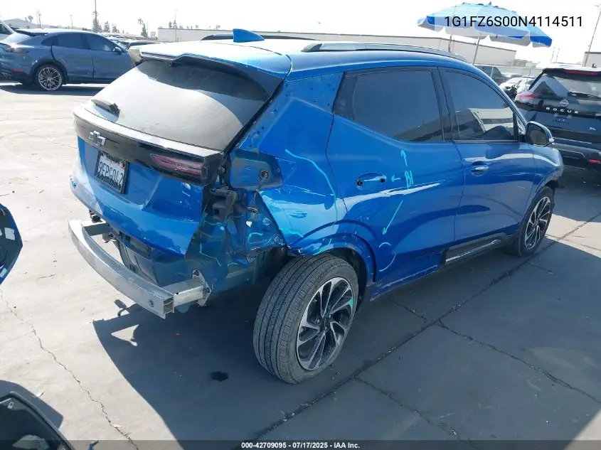 2022 Chevrolet Bolt Euv Premier VIN: 1G1FZ6S00N4114511 Lot: 42709095