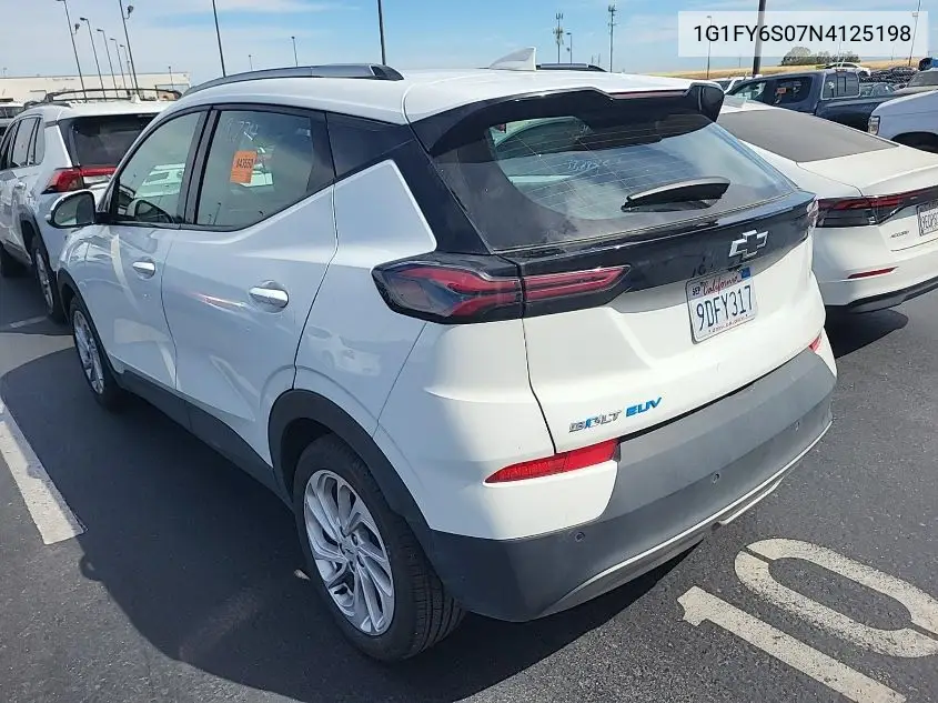 2022 Chevrolet Bolt Euv Lt VIN: 1G1FY6S07N4125198 Lot: 42792265