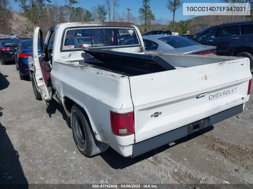 1984 Chevrolet C10 VIN: 1GCCC14D7EF347031 Lot: 41742809