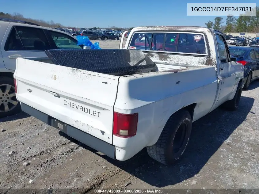 1984 Chevrolet C10 VIN: 1GCCC14D7EF347031 Lot: 41742809