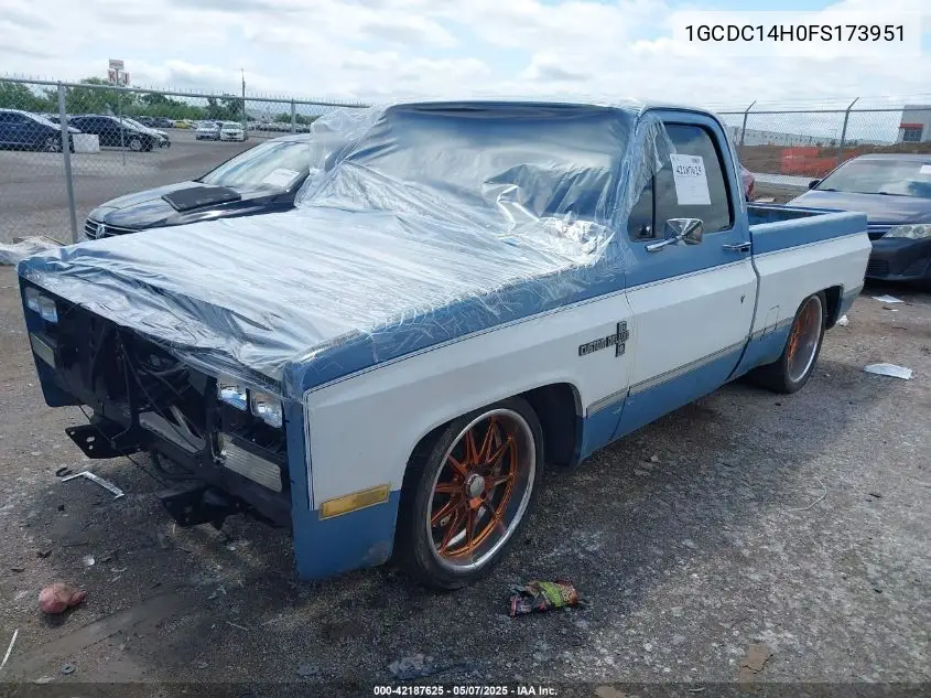1985 Chevrolet C10 VIN: 1GCDC14H0FS173951 Lot: 42187625