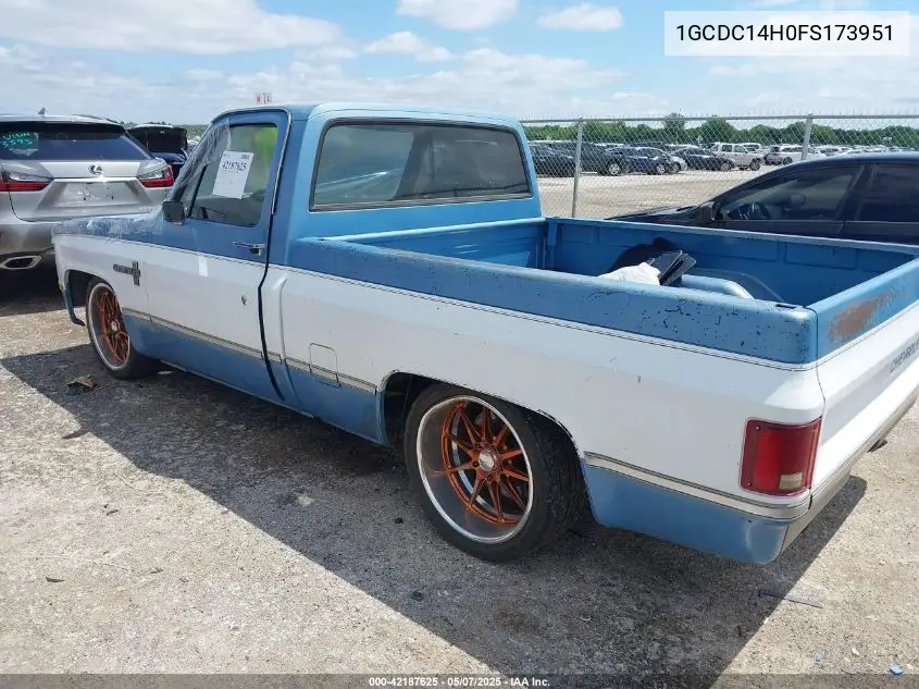 1985 Chevrolet C10 VIN: 1GCDC14H0FS173951 Lot: 42187625