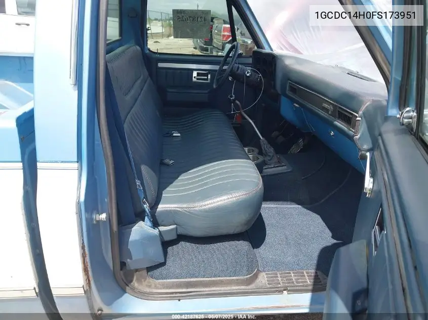1985 Chevrolet C10 VIN: 1GCDC14H0FS173951 Lot: 42187625