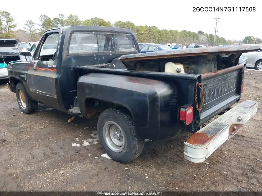 1986 Chevrolet C10 VIN: 2GCCC14N7G1117508 Lot: 42251983