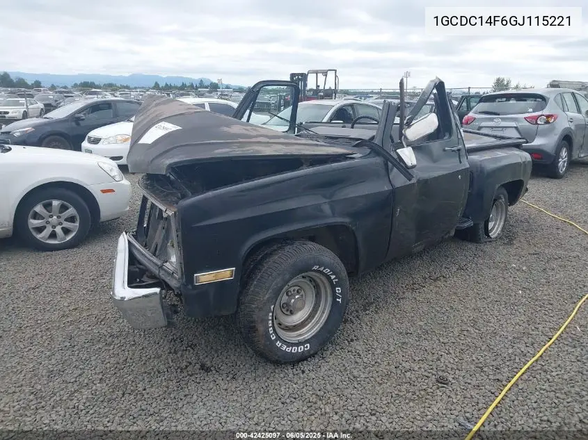 1986 Chevrolet C10 VIN: 1GCDC14F6GJ115221 Lot: 42425097