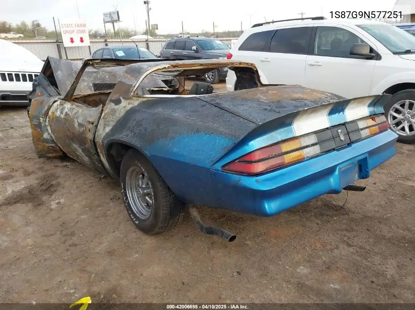 1979 Chevrolet Camaro VIN: 1S87G9N577251 Lot: 42006698