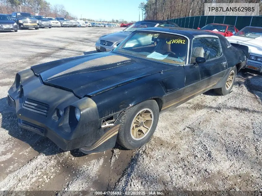 1980 Chevrolet Camaro VIN: 1P87LAN562985 Lot: 41705692
