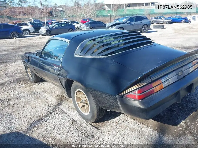 1980 Chevrolet Camaro VIN: 1P87LAN562985 Lot: 41705692