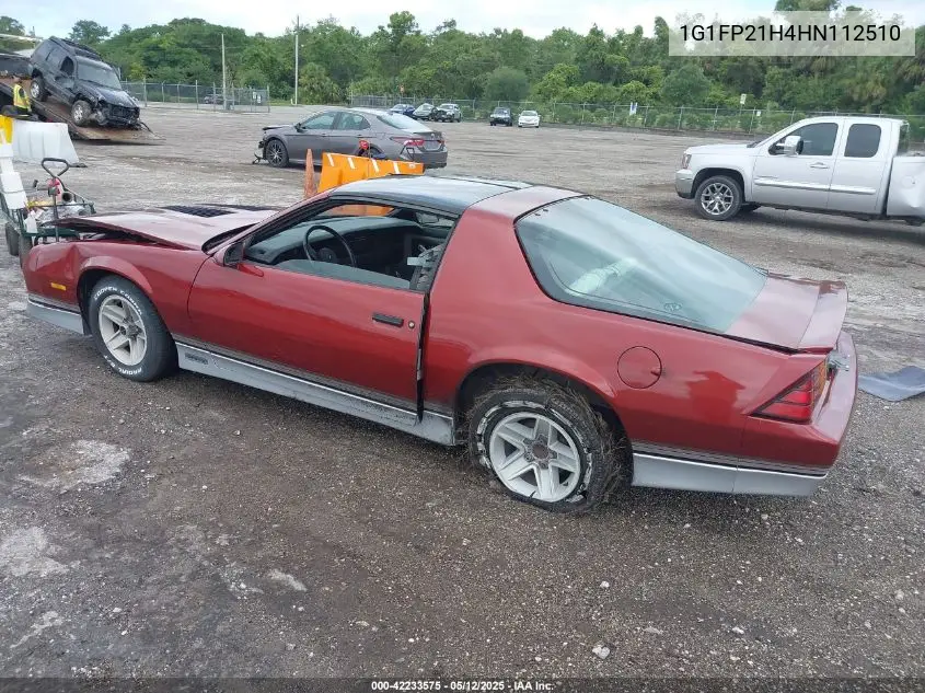 1987 Chevrolet Camaro VIN: 1G1FP21H4HN112510 Lot: 42233575