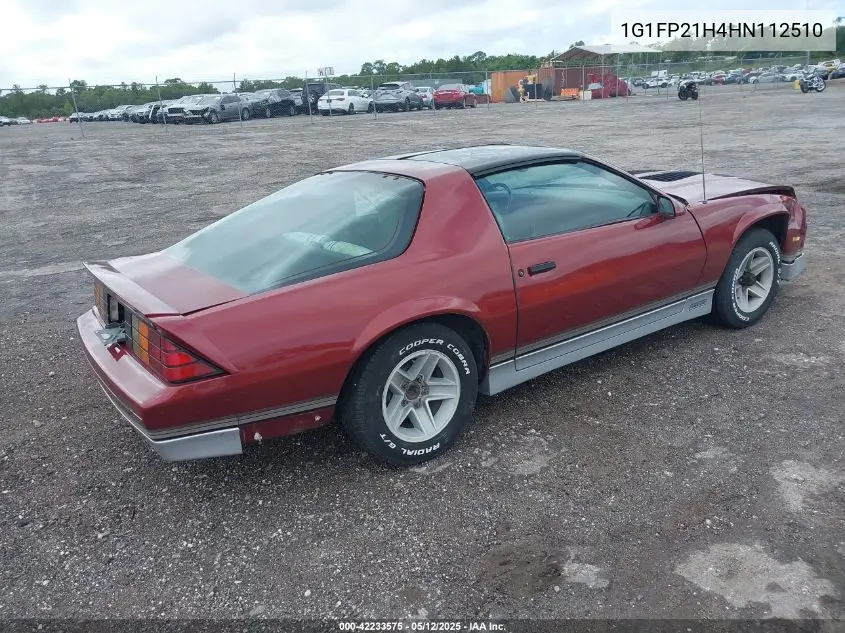 1987 Chevrolet Camaro VIN: 1G1FP21H4HN112510 Lot: 42233575