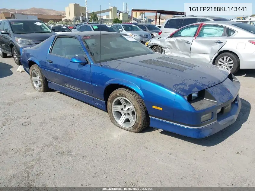 1989 Chevrolet Camaro VIN: 1G1FP2188KL143441 Lot: 42430836