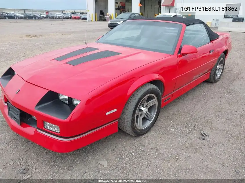 1989 Chevrolet Camaro VIN: 1G1FP31E8KL181862 Lot: 42597464