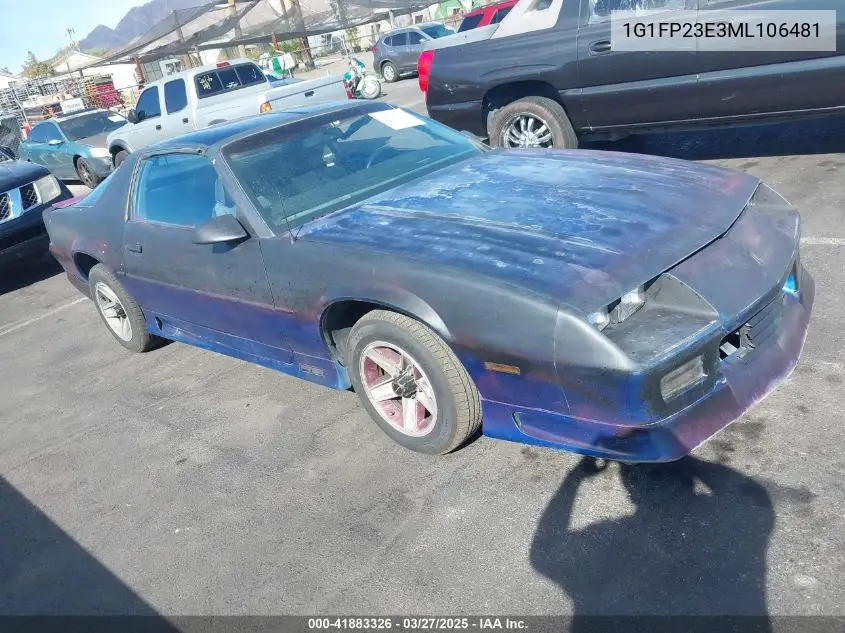 1991 Chevrolet Camaro Rs VIN: 1G1FP23E3ML106481 Lot: 41883326