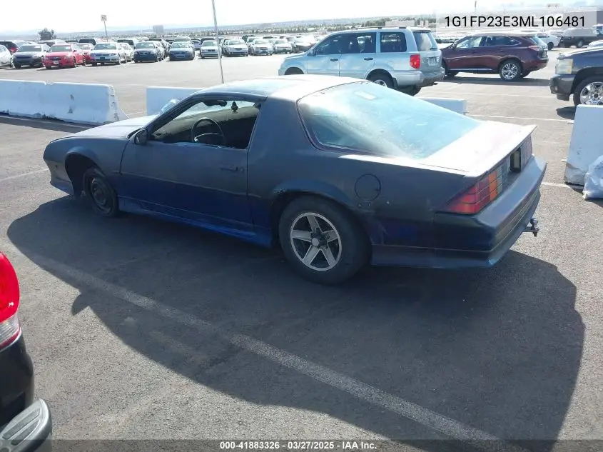 1991 Chevrolet Camaro Rs VIN: 1G1FP23E3ML106481 Lot: 41883326