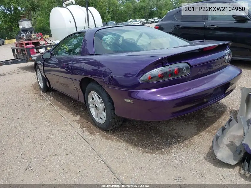 1998 Chevrolet Camaro VIN: 2G1FP22KXW2104950 Lot: 42549486