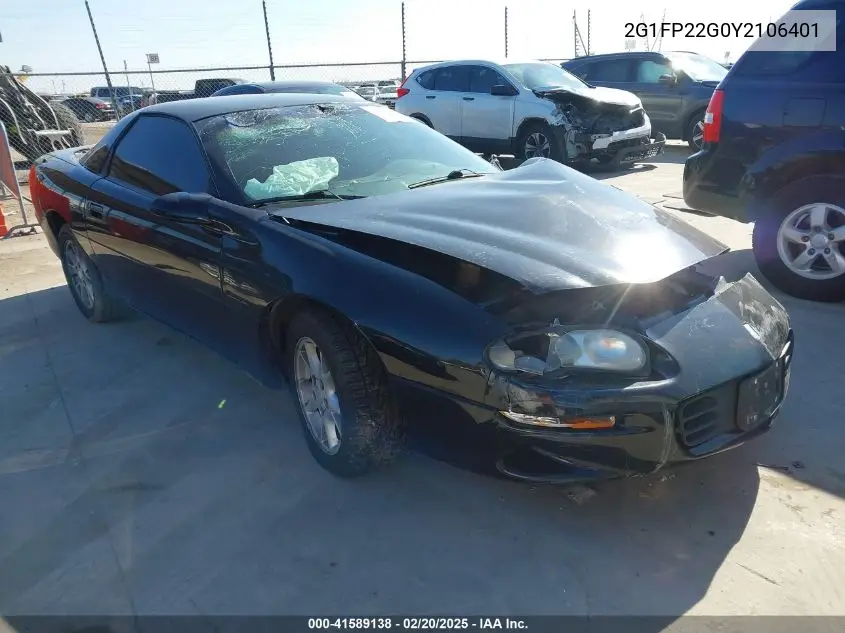 2000 Chevrolet Camaro Z28 VIN: 2G1FP22G0Y2106401 Lot: 41589138